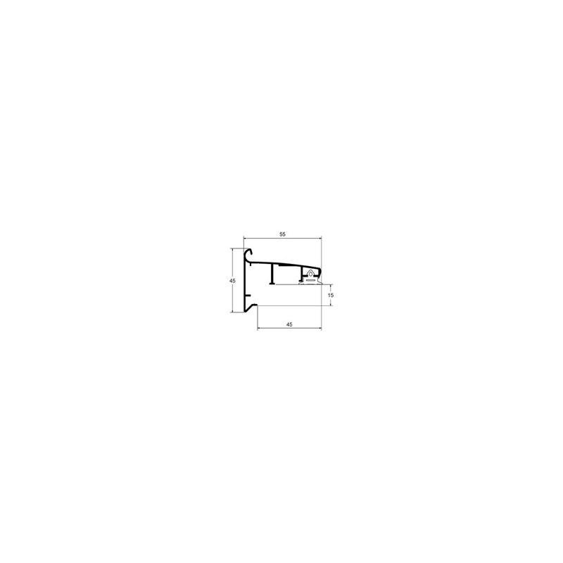 Roval Solo aluminium daktrim 45 x 55 mm gemoffeld