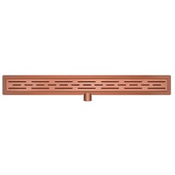 Wiesbaden douchegoot met flens 80x7 cm geborsteld koper