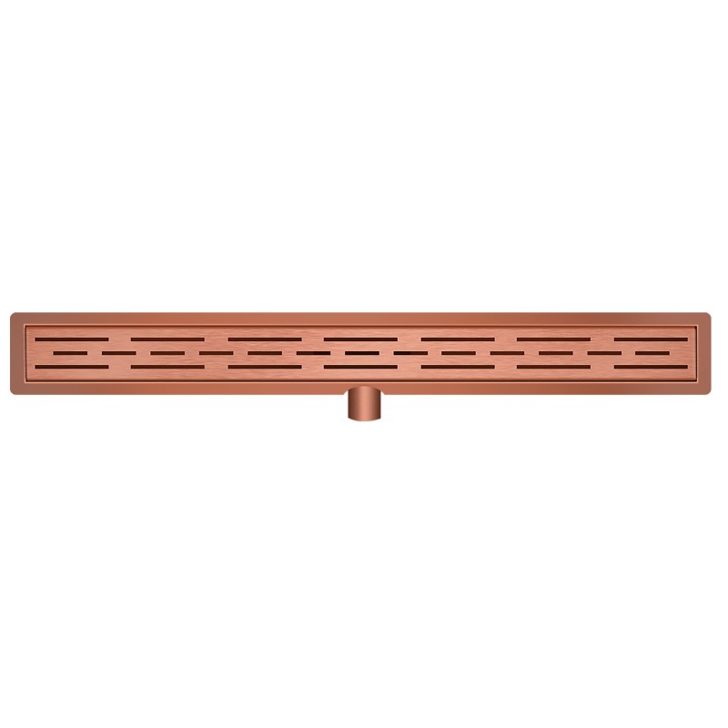 Wiesbaden douchegoot met flens 80x7 cm geborsteld koper