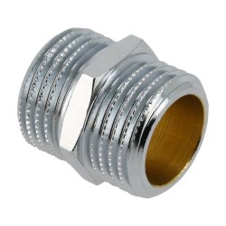 BONFIX Draad messing dubbele nippel 1/2" bu.dr. verchroomd