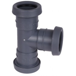 Pipelife TopFit T-stuk stroom 75 x 75 mm 90gr. 3xMof grijs