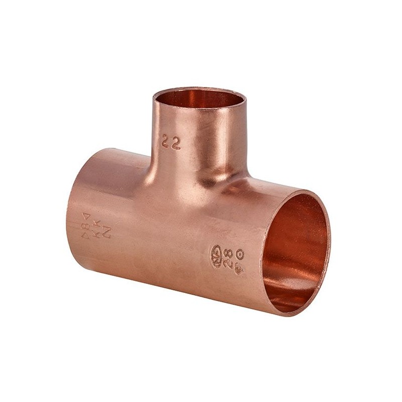roodkoperen soldeer T-stuk 8 x 6 x 8 mm