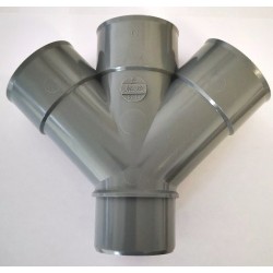 Nicoll lijm dubbel T-stuk 3xMof / Spie 45gr. 125 mm
