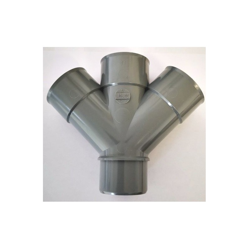Nicoll lijm dubbel T-stuk 3xMof / Spie 45gr. 125 mm