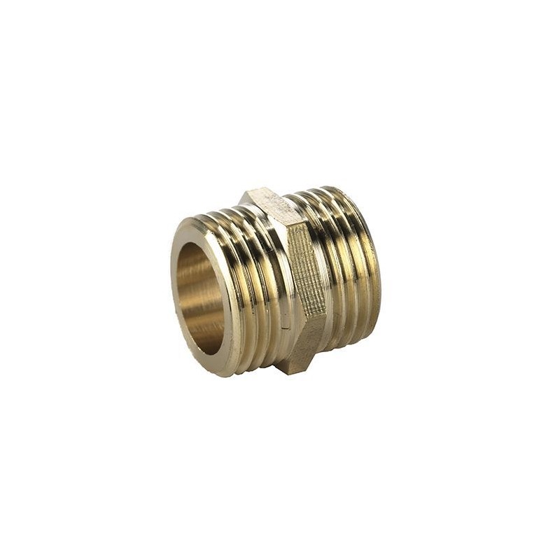 BPE messing dubbele nippel   2" x   2"