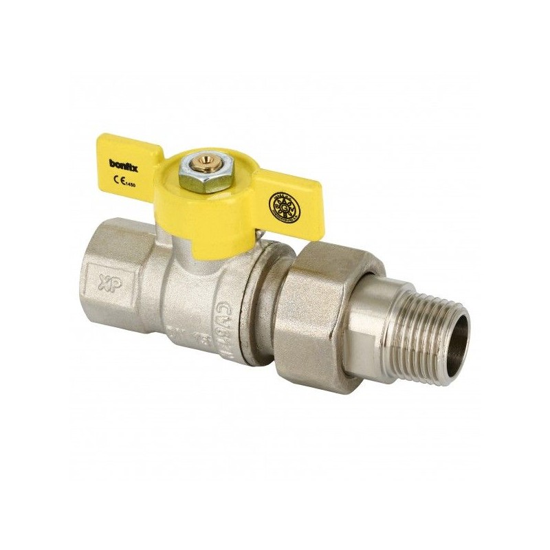 BONFIX Gaskraan draad verchroomd RP 1/2" bi. x koppeling G 1/2" bu.
