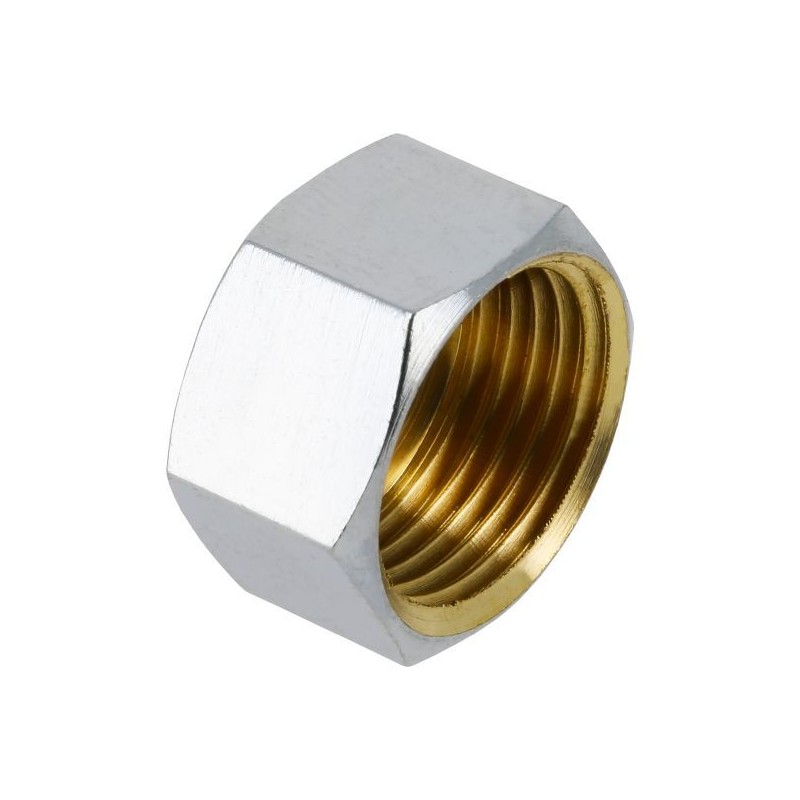 BONFIX Draad messing dop 3/4" binnendraad verchroomd