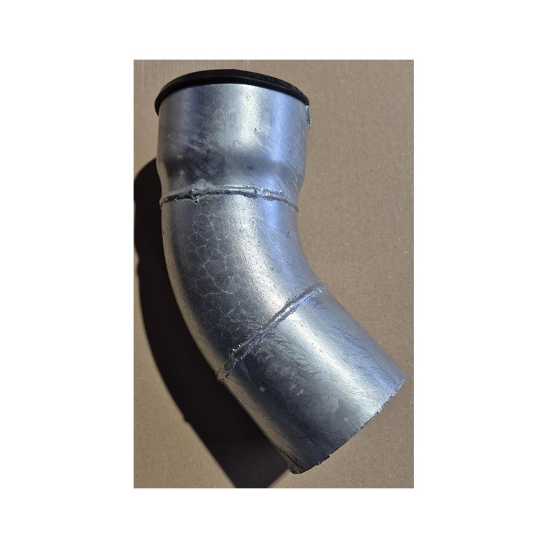 gegalvaniseerde bocht voor ondereind Feyts 100mm 45 gr. met manchet