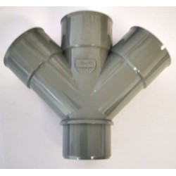 Nicoll lijm dubbel T-stuk 3xMof / Spie 45gr. 50 mm