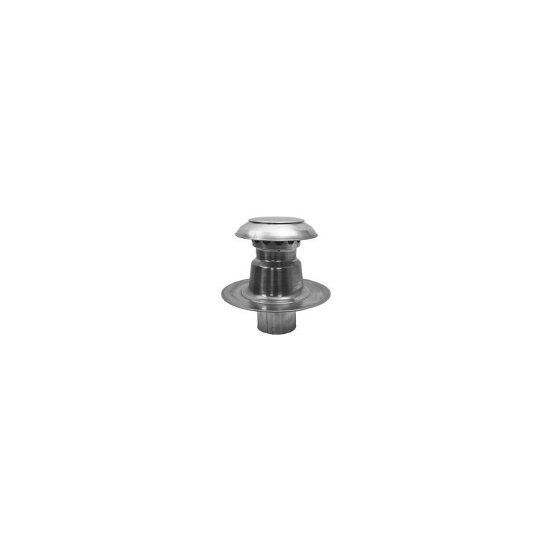 Platdakontluchting T2000 Dubbelwandige plakplaat met kap - Ø125 mm