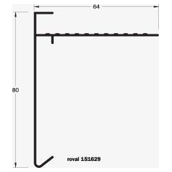 Roval aluminium daktrim 80 x 64 mm
