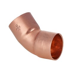 roodkoperen soldeer bocht 45 gr. tweezijdig mof 10 mm