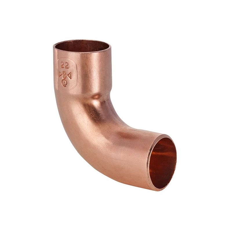 roodkoperen soldeer bocht 90 gr. eenzijdig mof 16 mm