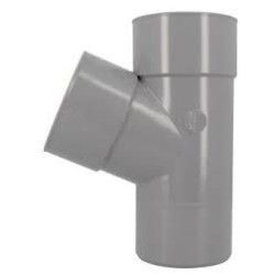 Nicoll PVC-Ti T-stuk 67,5 graden mof-spie lichtgrijs Ø80