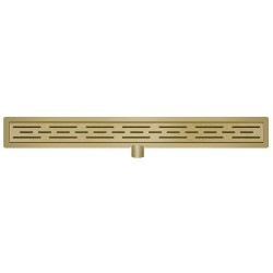 Wiesbaden douchegoot met flens 100x7 cm geborsteld messing