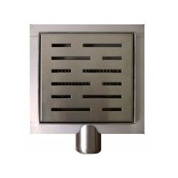 Wiesbaden 3e gen. doucheput met flens en zijuitlaat 15 x 15 cm RVS