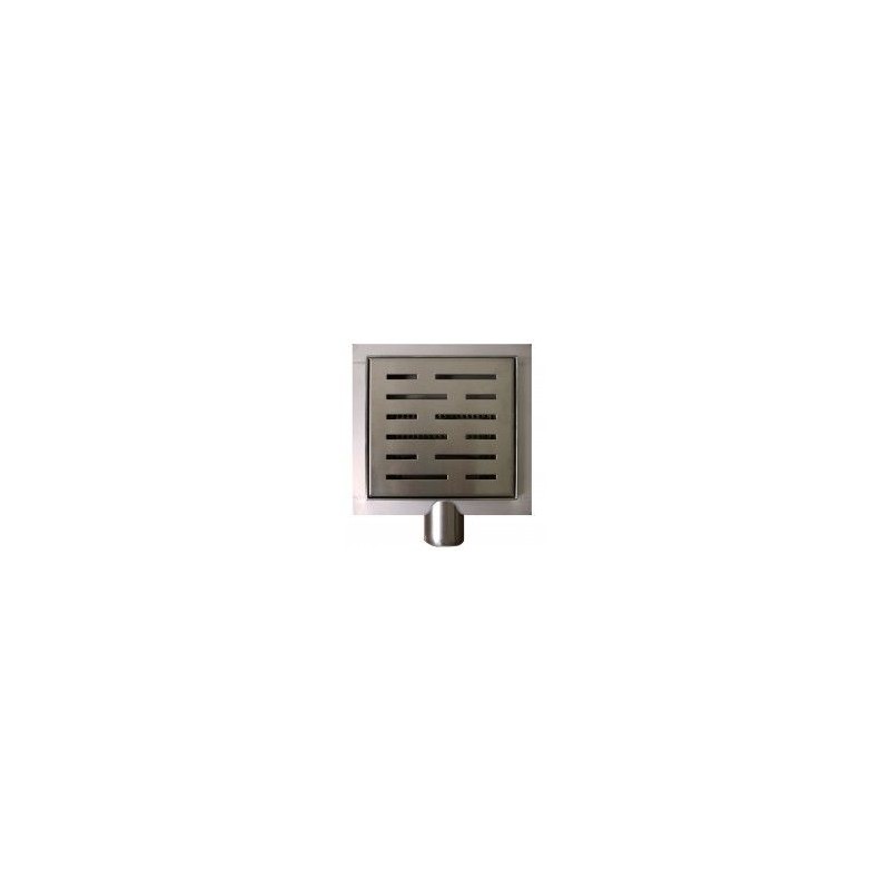 Wiesbaden 3e gen. doucheput met flens en zijuitlaat 15 x 15 cm RVS