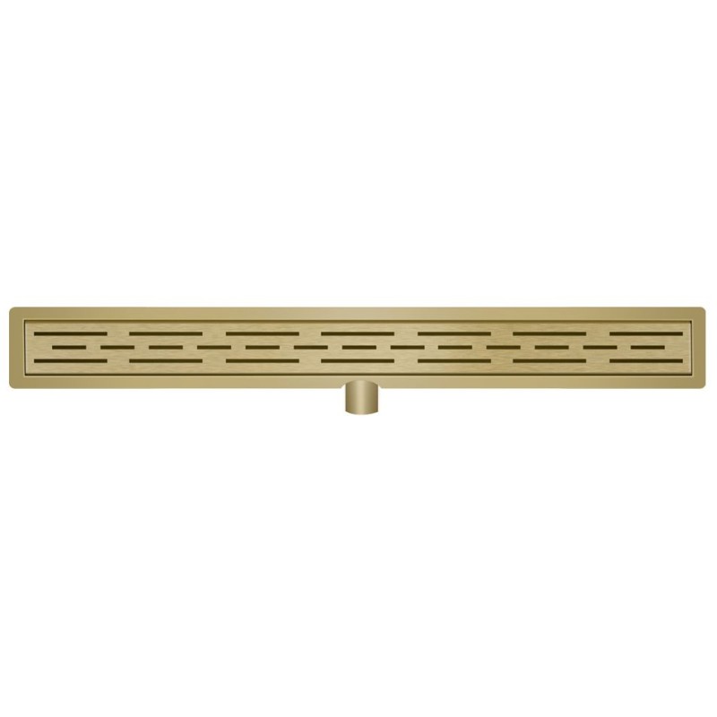 Wiesbaden douchegoot met flens 90x7 cm geborsteld messing