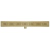 Wiesbaden douchegoot met flens 90x7 cm geborsteld messing