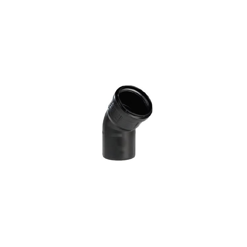 Pipelife Master3+ geluidsarm bocht 125 45gr m/s Zwart