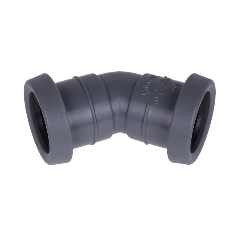 Pipelife TopFit bocht 40 mm 45gr. Mof/Mof grijs