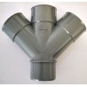 Nicoll lijm dubbel T-stuk 3xMof / Spie 45gr. 110 mm