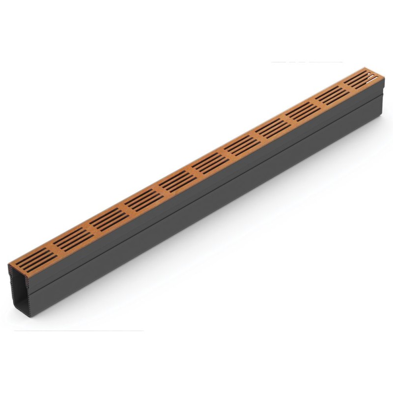 ACO Slimline lijngoot inclusief CorTen design rooster 1000mm