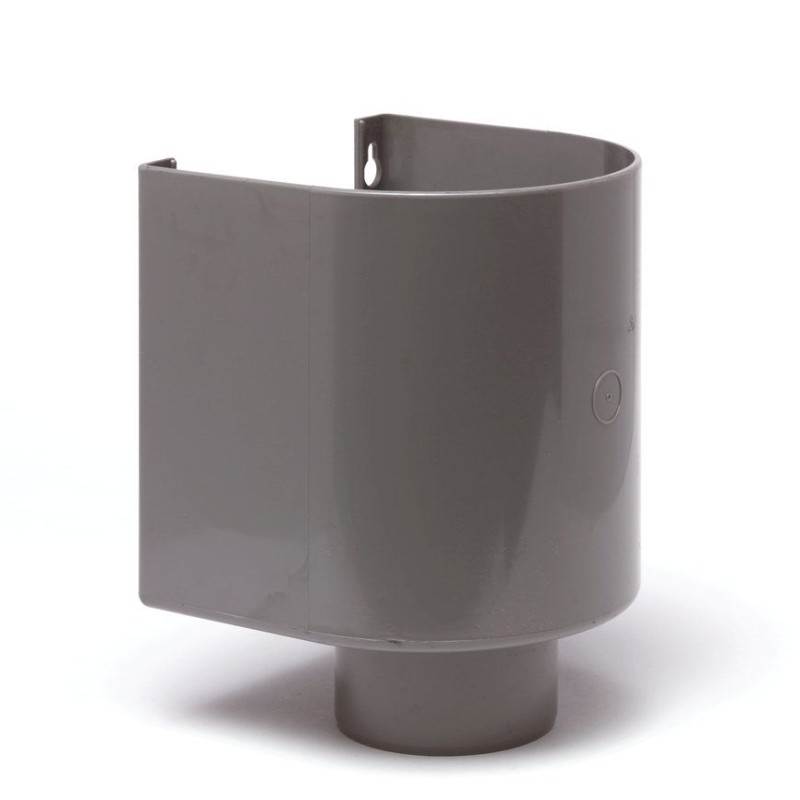 Dyka pvc vergaarbak 80 mm grijs halfrond