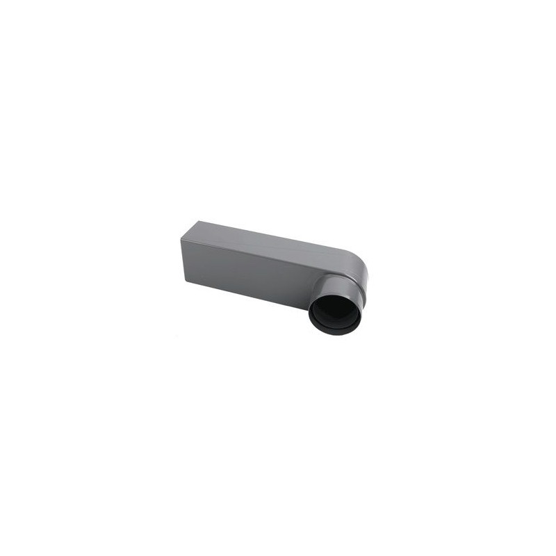pvc stadsuitloop 60 x 80mm uitloop naar Ø70/ 80mm - grijs