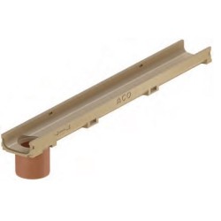 ACO Euroline H60 gootelement onderuitloop Ø110mm zonder rooster 1mtr.
