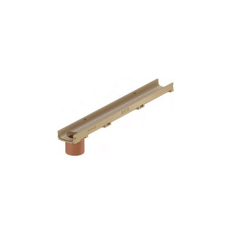 ACO Euroline H60 gootelement onderuitloop Ø110mm zonder rooster 1mtr.