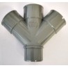 Nicoll lijm dubbel T-stuk 3xMof / Spie 45gr. 75 mm
