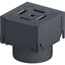 ACO Hexaline hoekelement zwart kunststof rooster Ø110mm spie ou