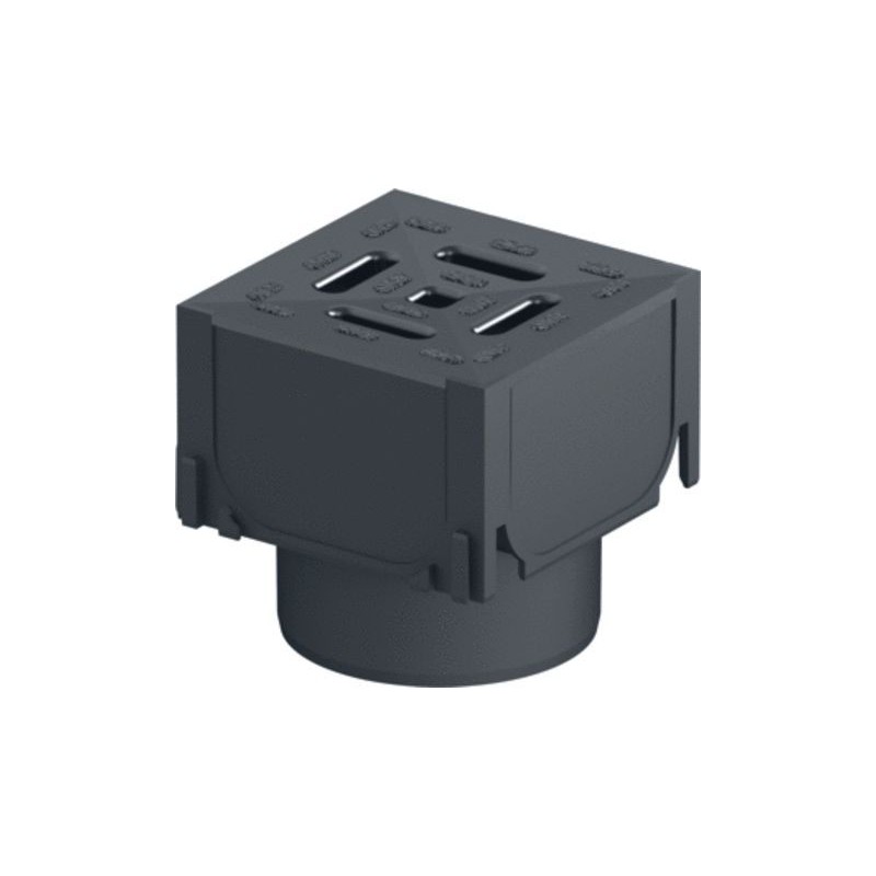 ACO Hexaline hoekelement zwart kunststof rooster Ø110mm spie ou
