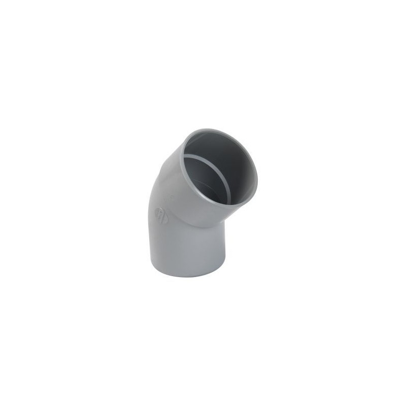 Nicoll PVC-Ti bocht 45 graden mof-spie lichtgrijs Ø80