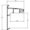 Roval Solo aluminium daktrim 80 x 55 mm gemoffeld