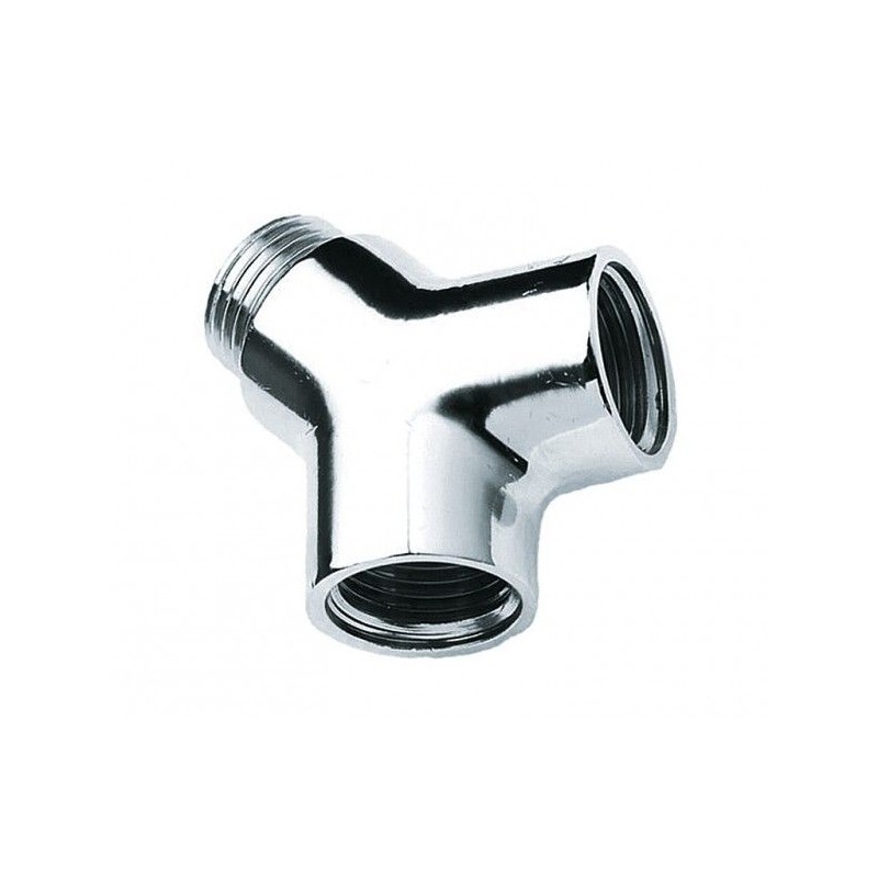 BONFIX Draad messing Y-stuk 1/2" bu x bi x bu verchroomd
