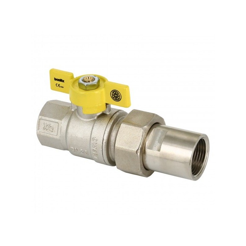 BONFIX Gaskraan draad verchroomd RP 3/4" bi. x koppeling RP 3/4" bi.