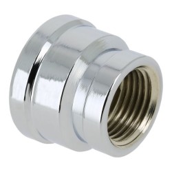 BONFIX Draad messing verloopsok 1/2" bi.dr. x 3/8" bi.dr. verchroomd