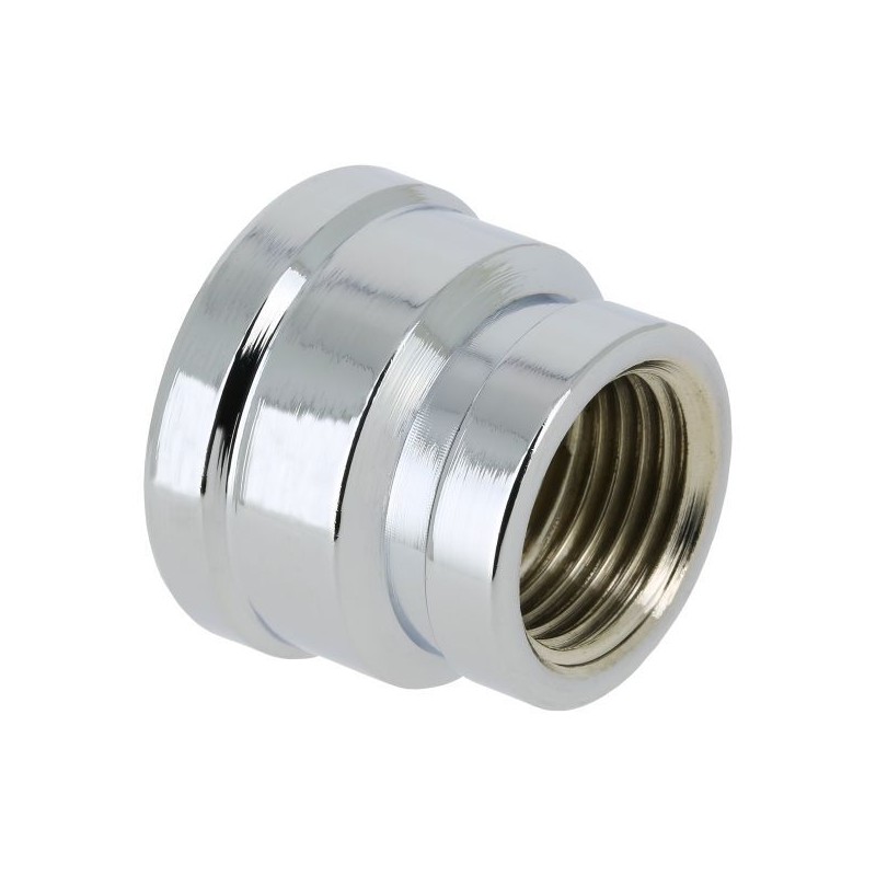 BONFIX Draad messing verloopsok 1/2" bi.dr. x 3/8" bi.dr. verchroomd
