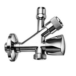 Raminex Combi-tapkraan met knopbediening en terugstroomklep 1/2 x 3/4"