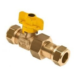 BONFIX Gaskogelkraan Knel messing 22 mm x koppeling 22 mm knel