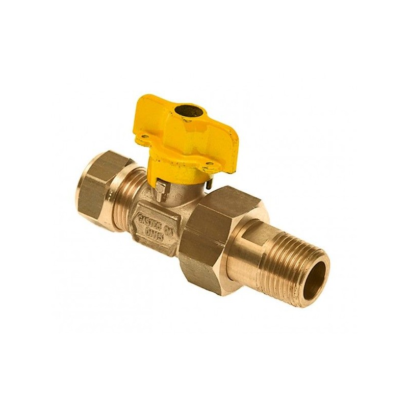 BONFIX Gaskogelkraan Knel messing 22 mm x koppeling 1/2" bu.dr.