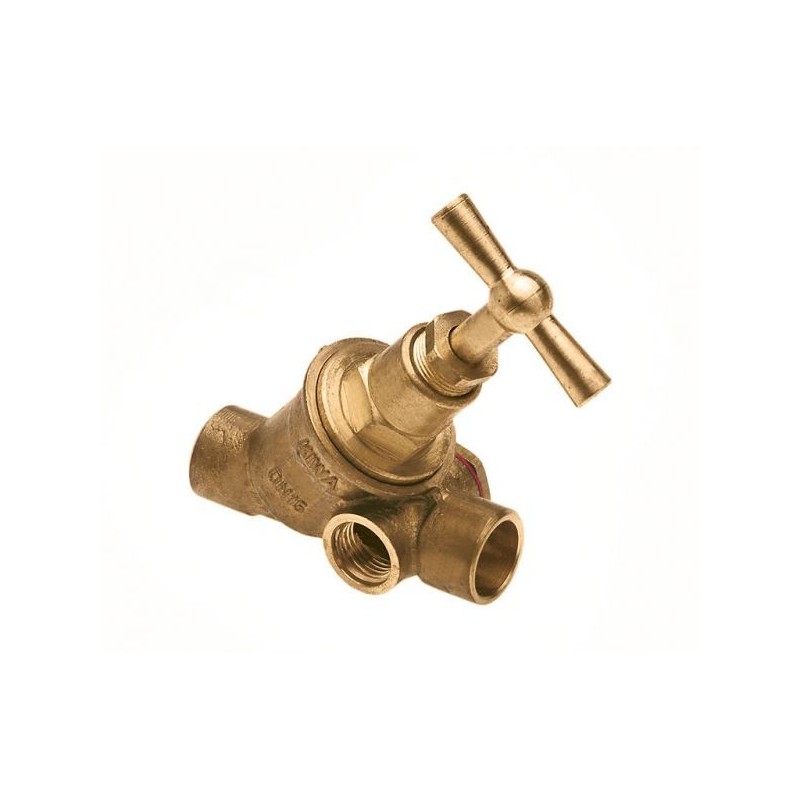BPE stopkraan soldeer 15 mm met aftapgelegenheid