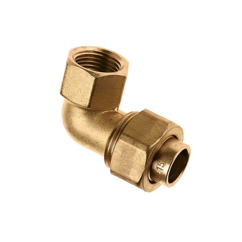 BONFIX Soldeer messing 3-delige kniekoppeling 3/4" bi. x kop. 22 mm