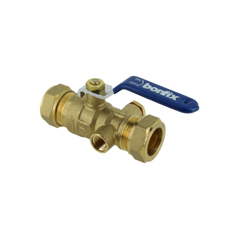 BONFIX Kogelstopkraan 15 x 15 mm knel met aftapgelegenheid
