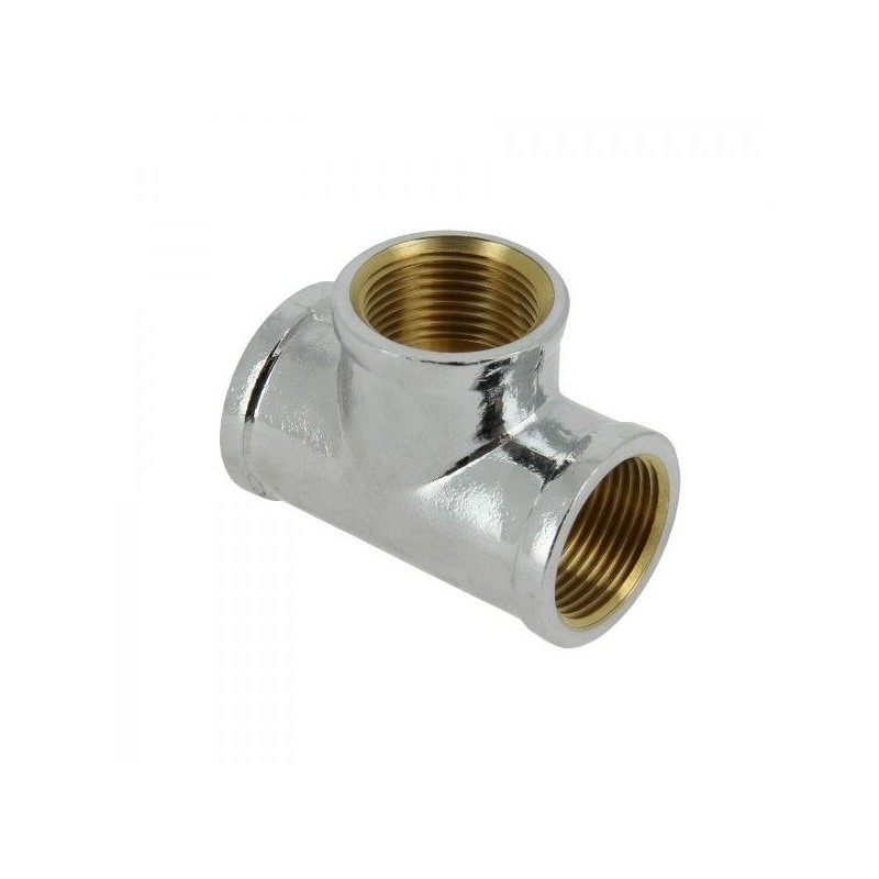 BONFIX Draad messing T-stuk 3/8" bi.dr. verchroomd