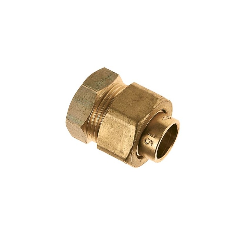 BONFIX Soldeer messing 3-delige sok 1 1/2" bi. x koppeling 42 mm