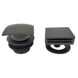 Wiesbaden knop/plug gunmetal vierkant