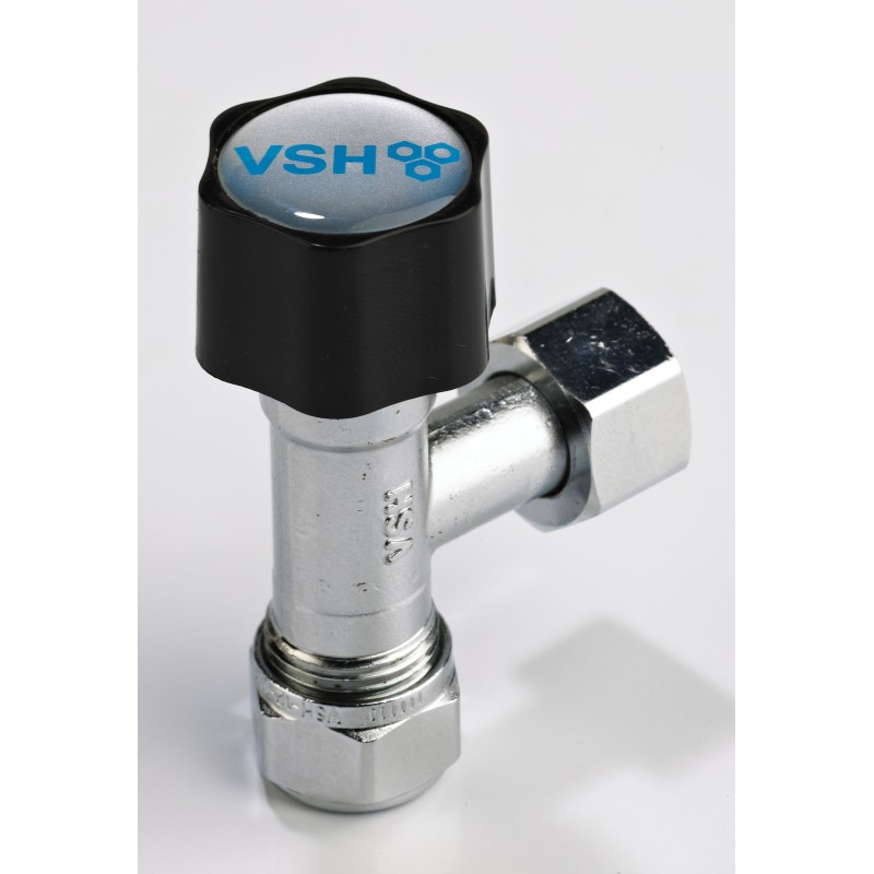 VSH hoekstopkraan vernikkeld 3/8" x 12mm knel
